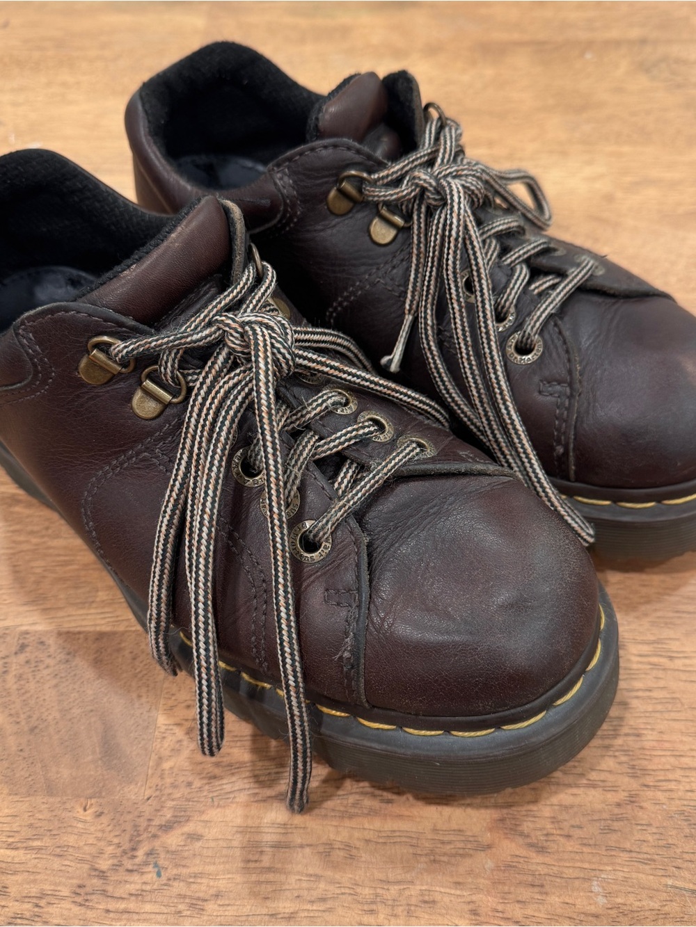 Dr. Docs Martens 10940 Grizzly Leather Chunky Lace Up Oxfords Mens 7 Vintage